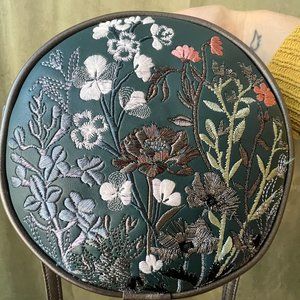 Floral Embroidered Round Bag NGAOS UK Green